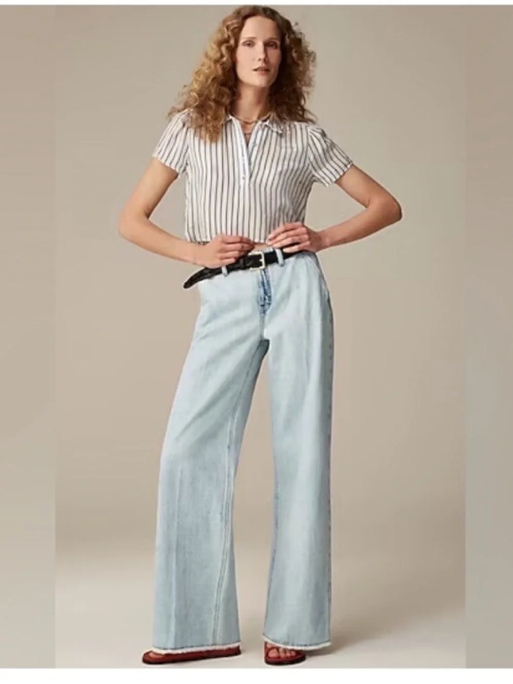 J.Crew Point Sur Puddle Jeans High Rise Wide Leg Size 28 - Picture 2 of 15